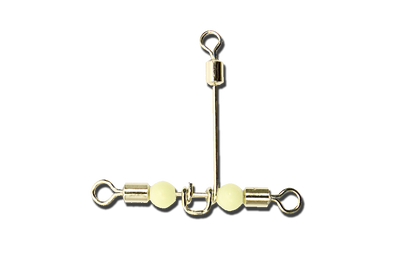 FM- 1028 # 2*3  T-shape cross-line rolling swivel whith pearl beads (в уп. 3 шт, цена за упаковку.) ― w-pelican.com